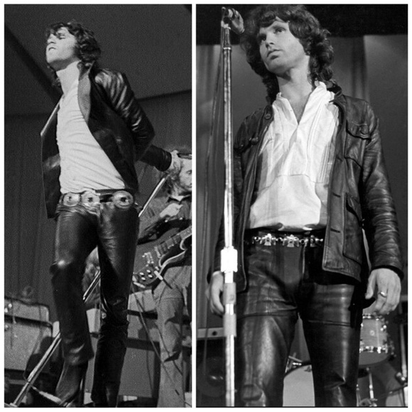 Jim Morrison Style Leather Pants & Shirt Size: Large, Pants Size: 34 x 34 - Picture 4 of 17